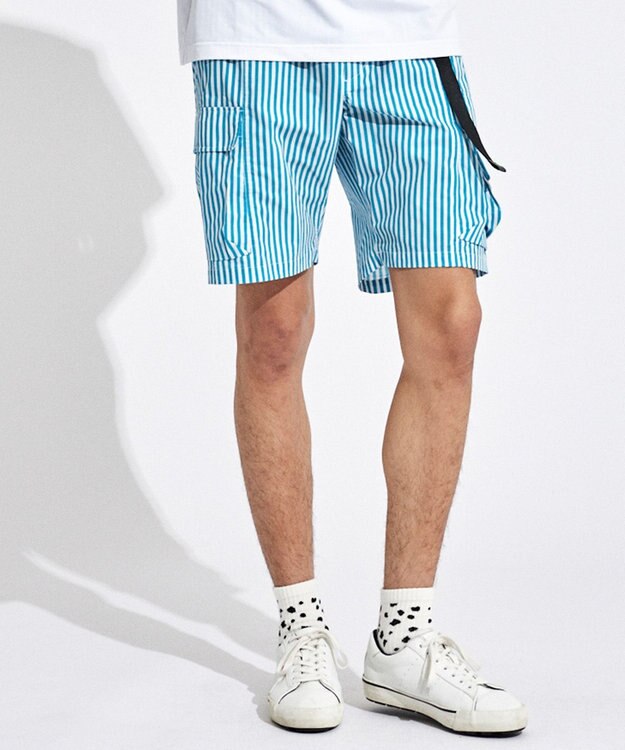 PW CIRCULUS 【高通気 / 軽撥水 / 軽量のDotAir 使用】【MEN】ストライプ柄ショーツ サックスブルー系2