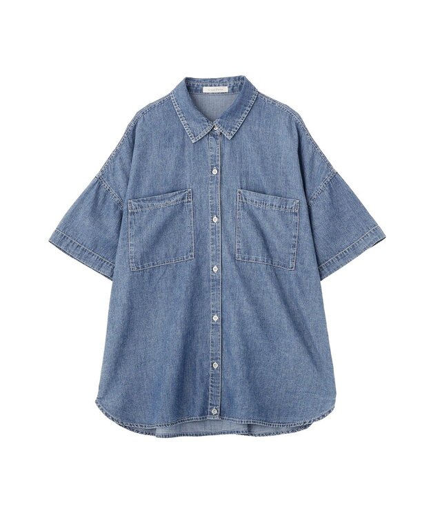 Green Parks 半袖シアーデニムシャツ Indigo