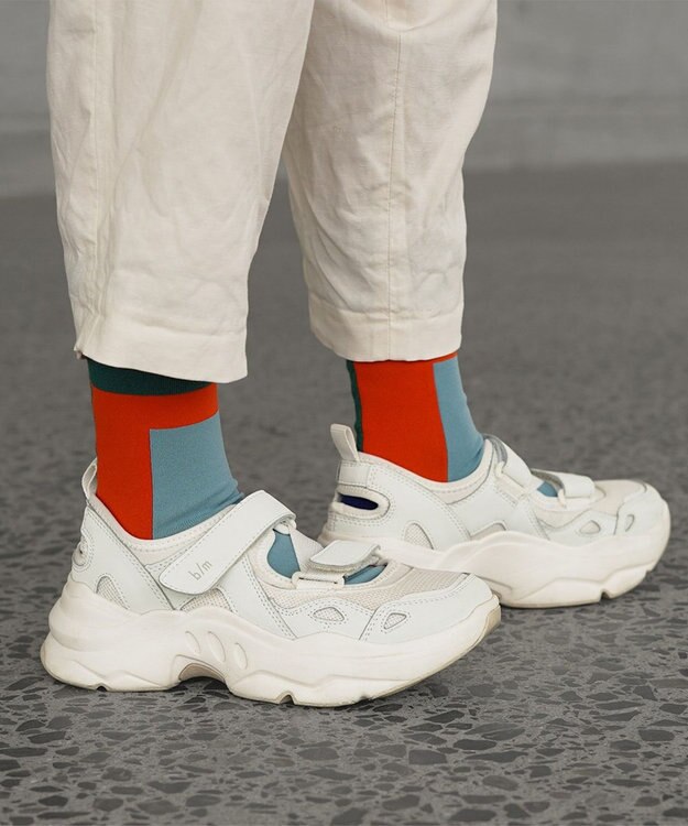 nitorito 【UNISEX】米沢オリジナル柄 block 靴下 green