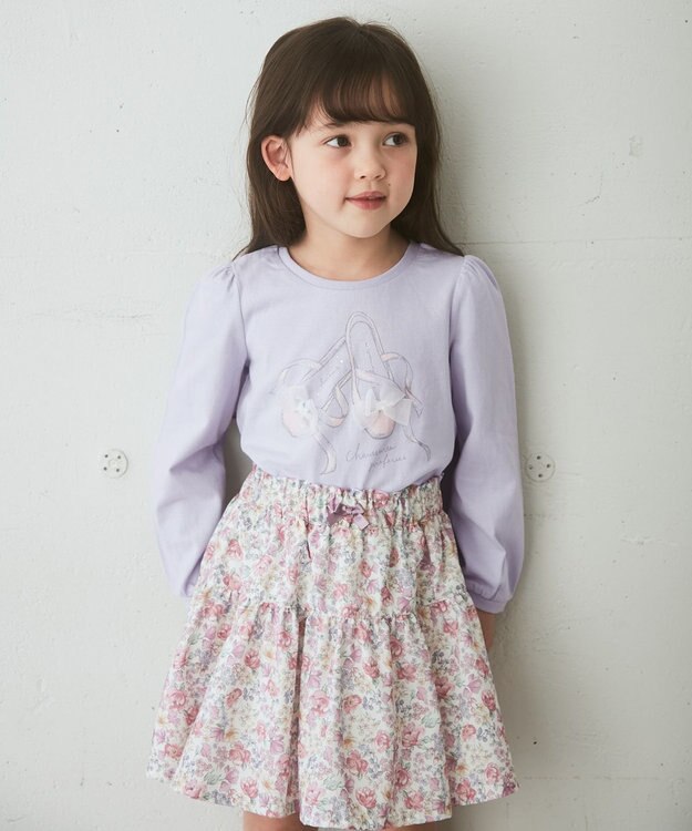 ANY KIDS 総柄スカパン ピンク系×花柄