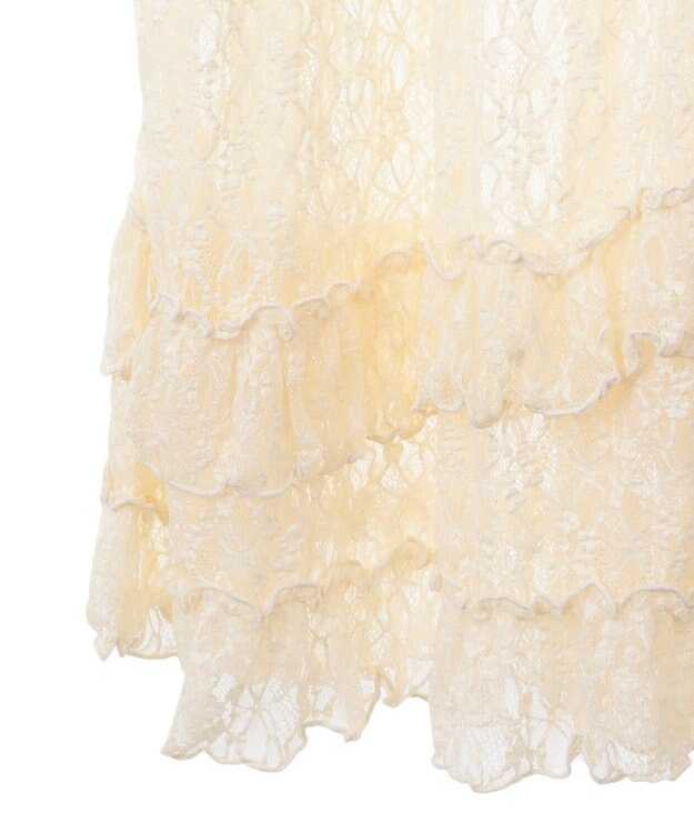 earth music&ecology ２ｗａｙレースレイヤードスカート Light Yellow