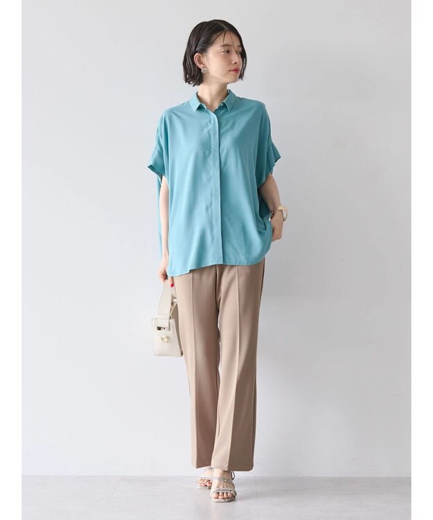 AMERICAN HOLIC サラックールフレンチスリーブシャツ Blue Green