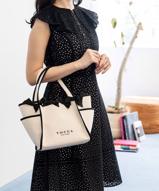TOCCA OCTUPLE RIBBON TOTE M トートバッグ M ブラック系5