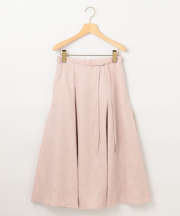 組曲 S 【WEB限定】エアリーフラワージャガード フレアスカート ピンクグレージュ系