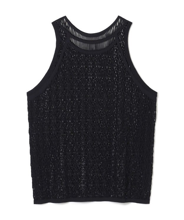 Chacott 【ノーソーイングニット】ランダムメッシュニットタンクトップ ブラック