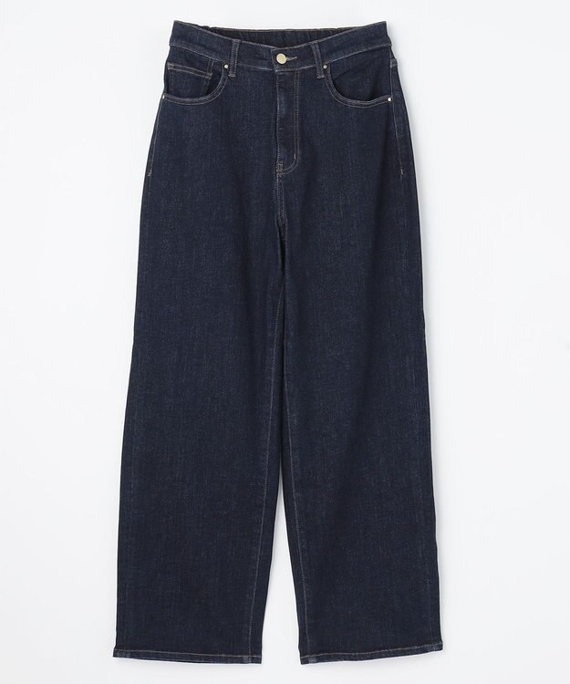 ANY L 【ウエストゴム】ストレートワイドデニム ダークインディゴ
