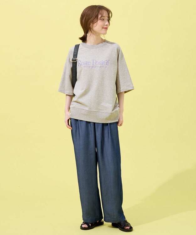 ANY 【手洗い可能/ウエストゴム】ウォッシャブルデニムパンツ ネイビー