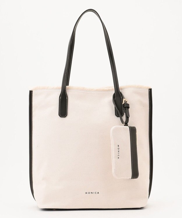 LA BAGAGERIE 【MONICA】A4フリンジキャンバストート ブラック×アイボリー