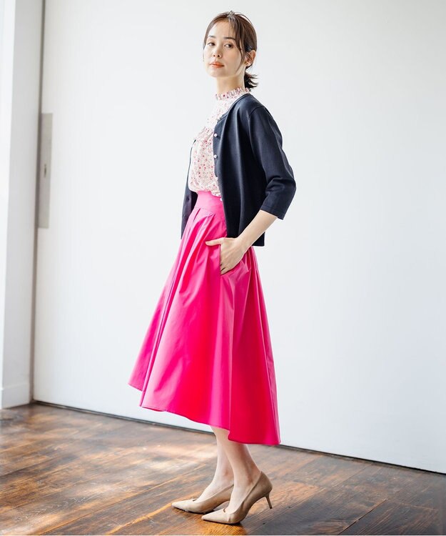 組曲 【速乾・撥水】ハイカウントタフタ スカート オールドローズ系