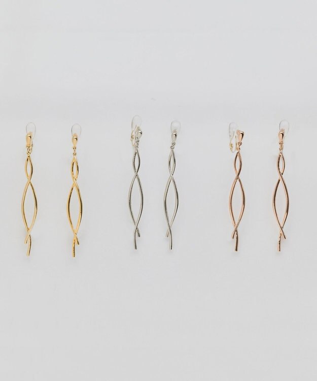 Phoebe 【痛くないシリーズ/金属アレルギー対応】スウィングクリスタルループフィットイヤリング　シャンパンゴールド シャンパンゴールド