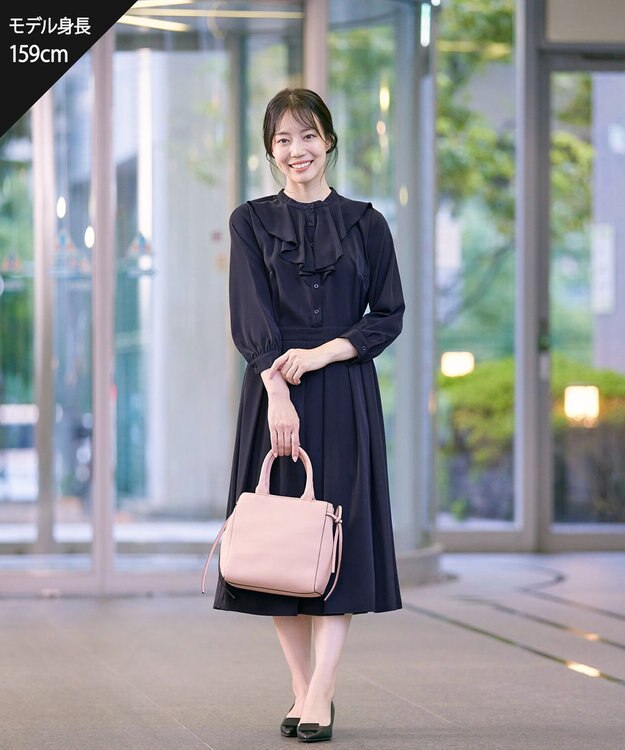 Tiaclasse 【洗える】ラッフルフリルワンピース ネイビー