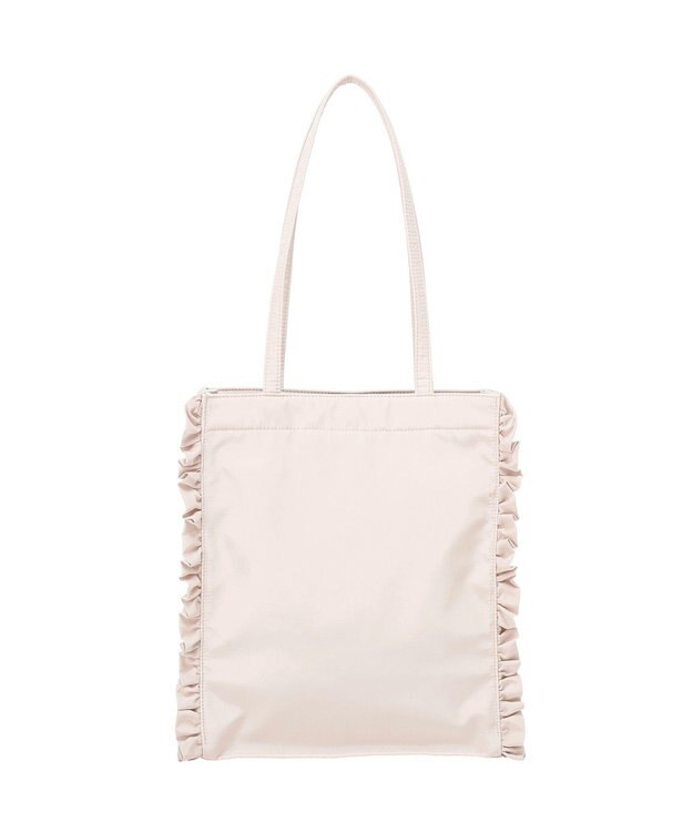 Maison de FLEUR 撥水加工フリルスクエアトートバッグ Grayish Pink