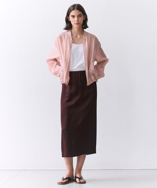 BEIGE， CASSITER / リネンブレンド サテンスカート Bordeaux