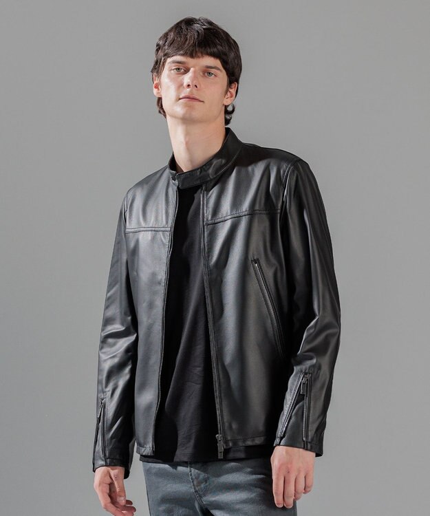 JOSEPH HOMME ライトラムナッパ レザー   シングルライダース ブラック系