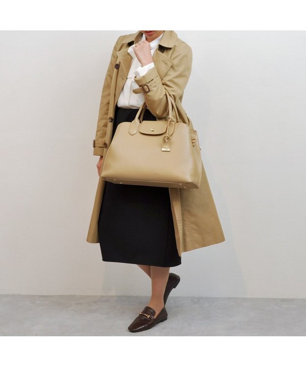 UNBILLION perche ゴートユーティリティヒネリかぶせA4トート オーク