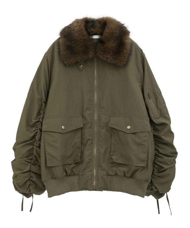 Green Parks ・ｓｗｉｎｇ　ｂｙ　ティペット付ミリタリーブルゾン Khaki
