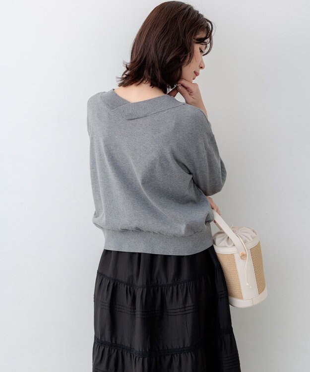 組曲 【WEB限定】コットンニット プルオーバー ライトグレー系