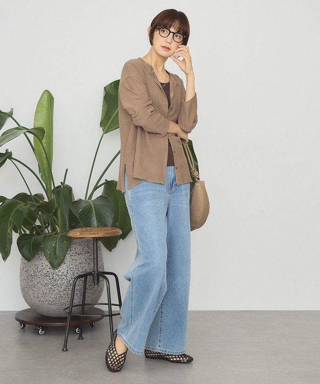AMERICAN HOLIC 楊柳シアーブラウス Mocha