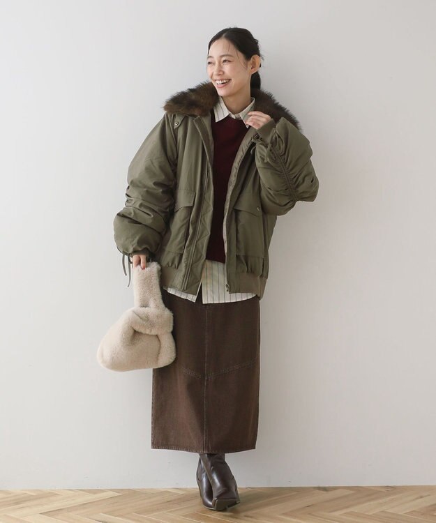 Green Parks ・ｓｗｉｎｇ　ｂｙ　ティペット付ミリタリーブルゾン Khaki