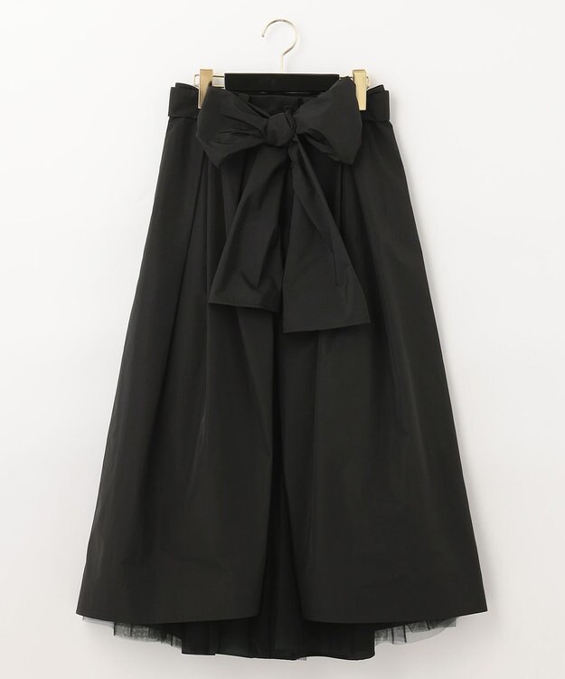 GRACE CONTINENTAL ブラックタフタオーバースカート ブラック