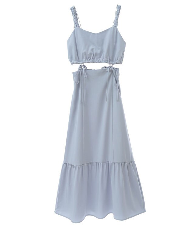 earth music&ecology マルチウェイビスチェリボンキャミワンピース Blue Gray