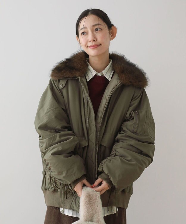 Green Parks ・ｓｗｉｎｇ　ｂｙ　ティペット付ミリタリーブルゾン Khaki