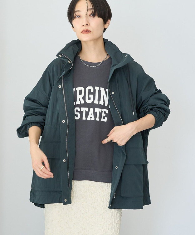 AMERICAN HOLIC 撥水加工フード取り外しマウンテンパーカー Charcoal Gray