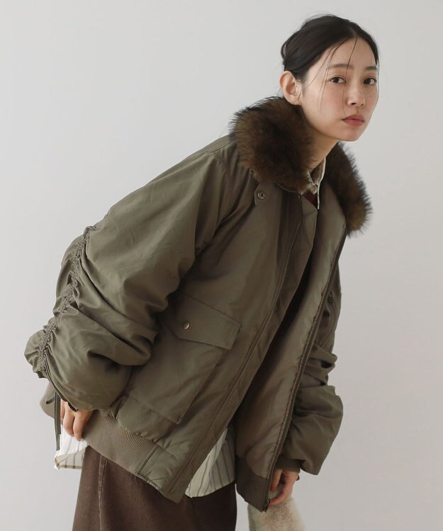 Green Parks ・ｓｗｉｎｇ　ｂｙ　ティペット付ミリタリーブルゾン Khaki