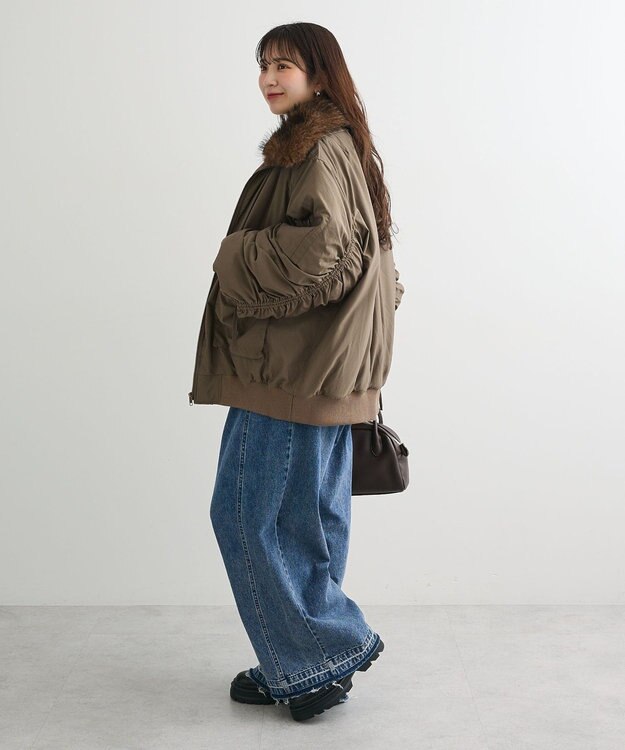 Green Parks ・ｓｗｉｎｇ　ｂｙ　ティペット付ミリタリーブルゾン Brown