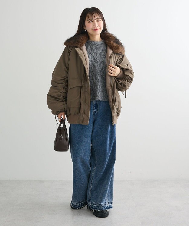 Green Parks ・ｓｗｉｎｇ　ｂｙ　ティペット付ミリタリーブルゾン Brown