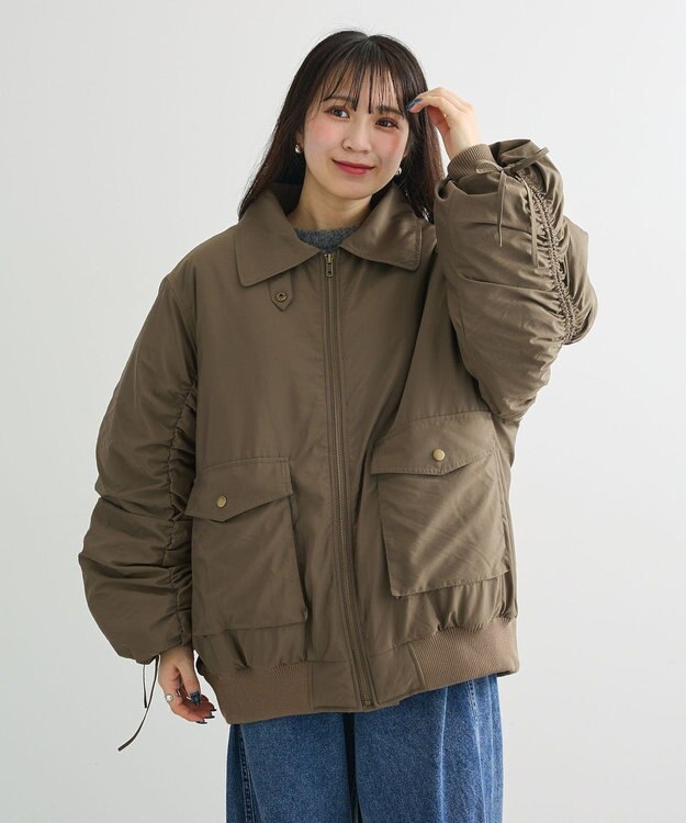 Green Parks ・ｓｗｉｎｇ　ｂｙ　ティペット付ミリタリーブルゾン Brown