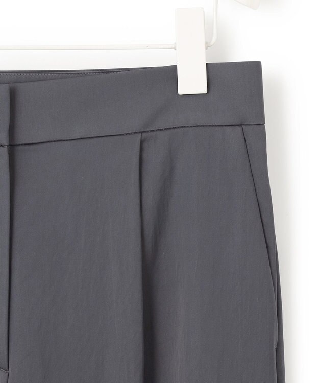 ICB 【接触冷感・UVケア・洗える】 ヴィスコースナイロンサテン ワイドパンツ チャコール系