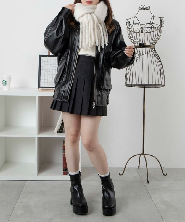 WEGO 【ユニセックス着用ITEM】ワイドフリンジストール オフホワイト