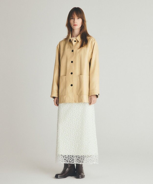 UNFILO L 【洗える】フェイクレザー ジャケット バターイエロー