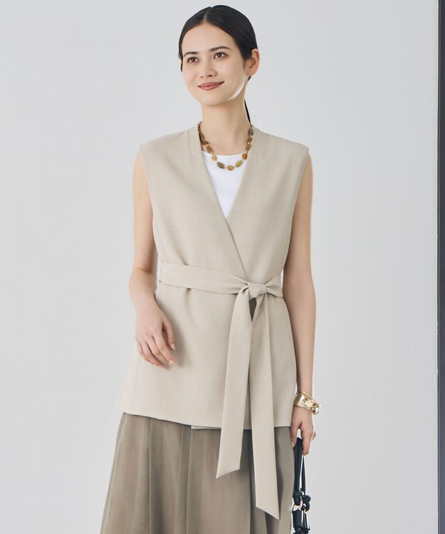 自由区 【カタログ掲載】リラックスバスケットノーカラー ジレ フラックス