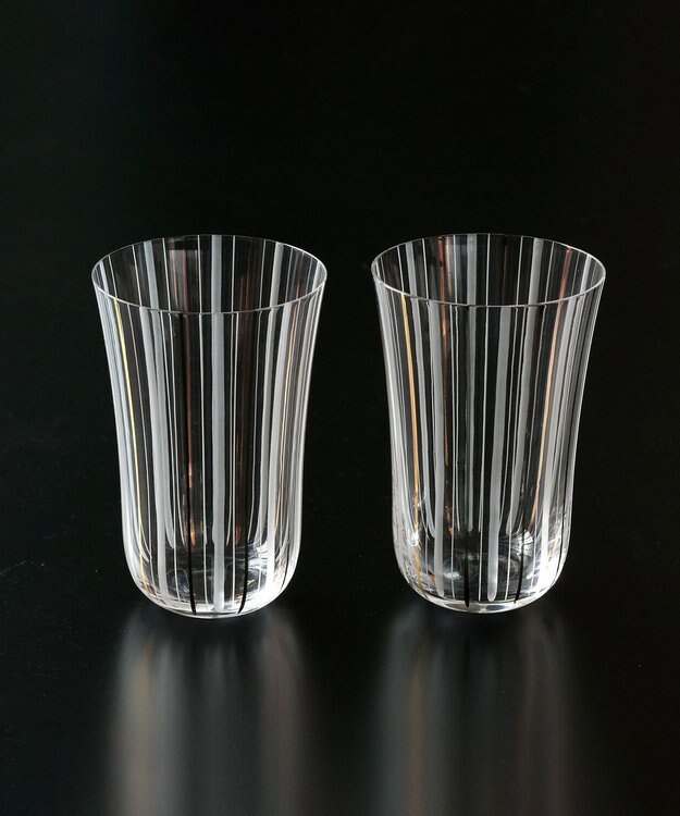 たち吉 【たち吉】水すだれペアグラス〈2客〉 ホワイト系その他