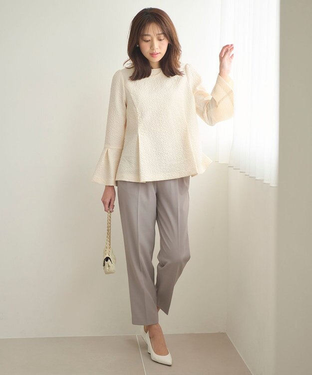 ブラウス、パンツセット セットアイテム】美シルエット ブラウス×パンツ セットアップ