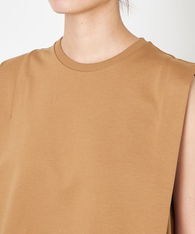 NAVE 【ReNAVE・洗える/接触冷感/UVケア】ファンクションＴ ノースリーブ キャメル系