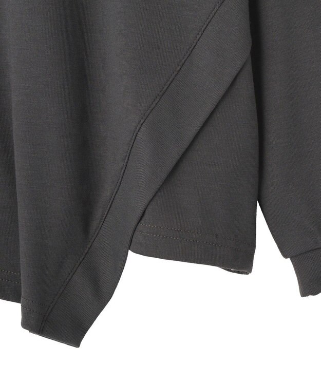 earth music&ecology マルチウェイショルダースリットトップス Charcoal Gray