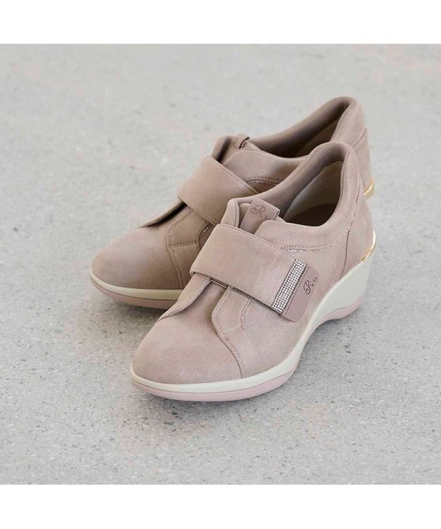 Riz raffinee <Riz raffinee>ヒールアップベルトスニーカー ベージュメタリック