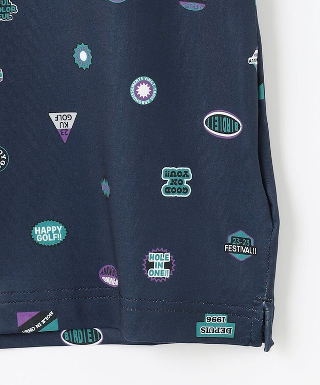 23区GOLF 【WOMEN】【吸水速乾・UVケア】ステッカープリント モックネックシャツ ネイビー系5