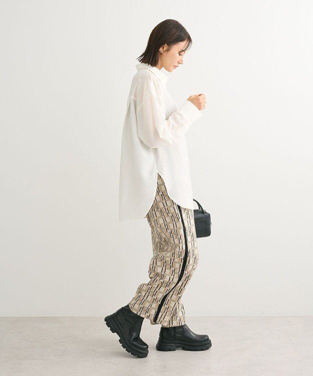 Green Parks ””とろっ””とシルキーシャツ Off White