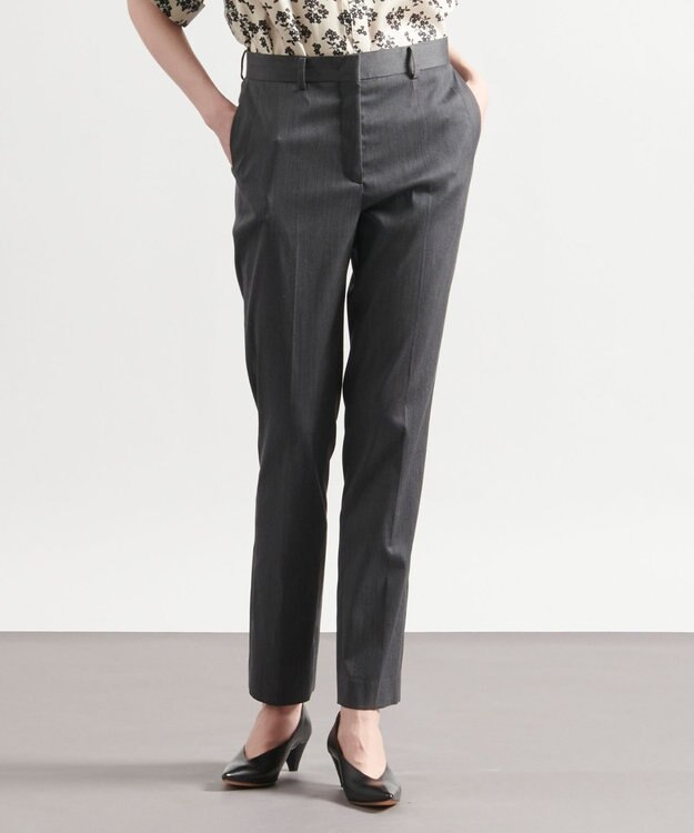 JOSEPH ウールバイストレッチ　テーパードトラウザーズ Dark grey