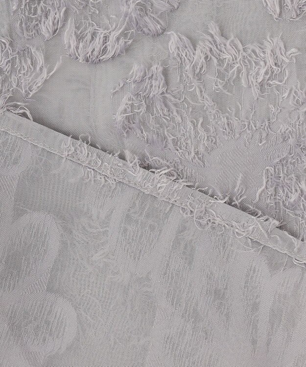 Feroux 【洗える】ジャカードフリルブラウス スカイブルー系