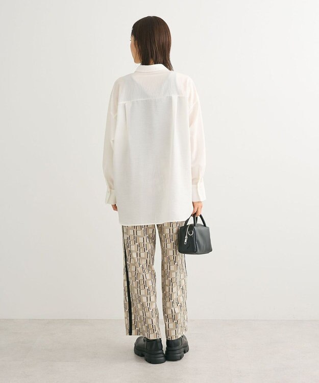 Green Parks ””とろっ””とシルキーシャツ Off White