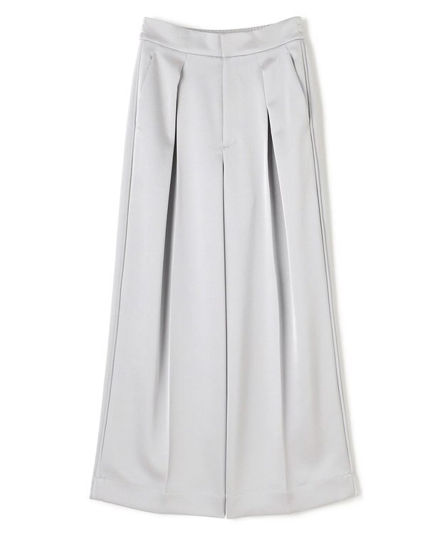 uncrave シャイニーダブルサテン ワイドパンツ シルバーグレー