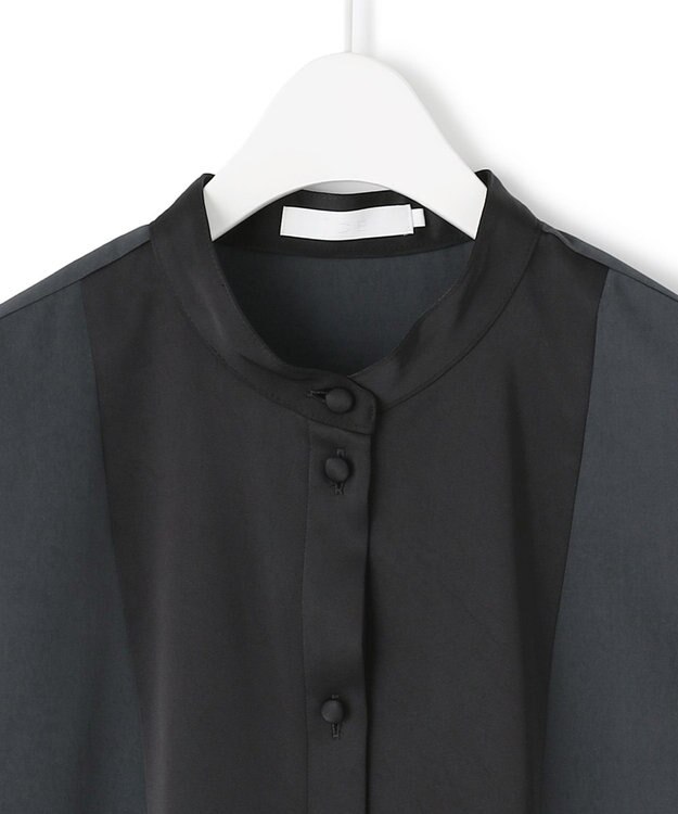 ICB L 【WEB＆一部店舗限定】 AiryTypewriter ノースリーブブラウス ネイビー×ブラック系