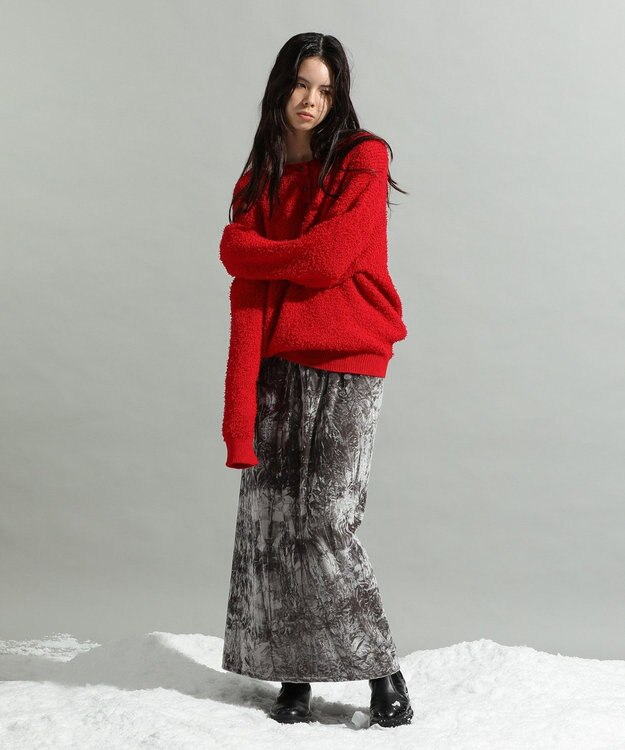 CRAFT STANDARD BOUTIQUE ネップヘンリーネックニットプルオーバー Red