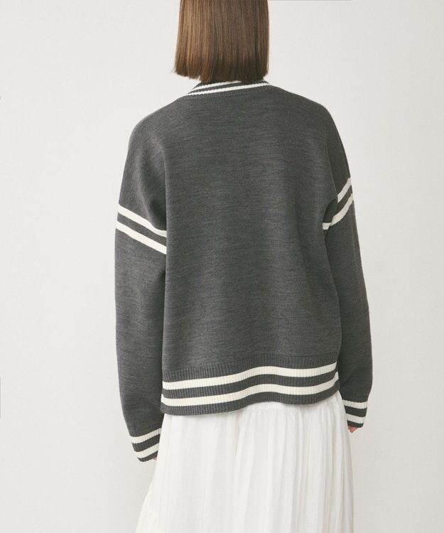 GRACE CONTINENTAL ニットスタジャン グレー