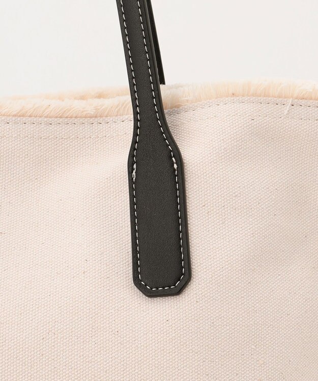 LA BAGAGERIE 【MONICA】A4フリンジキャンバストート ブラック×アイボリー